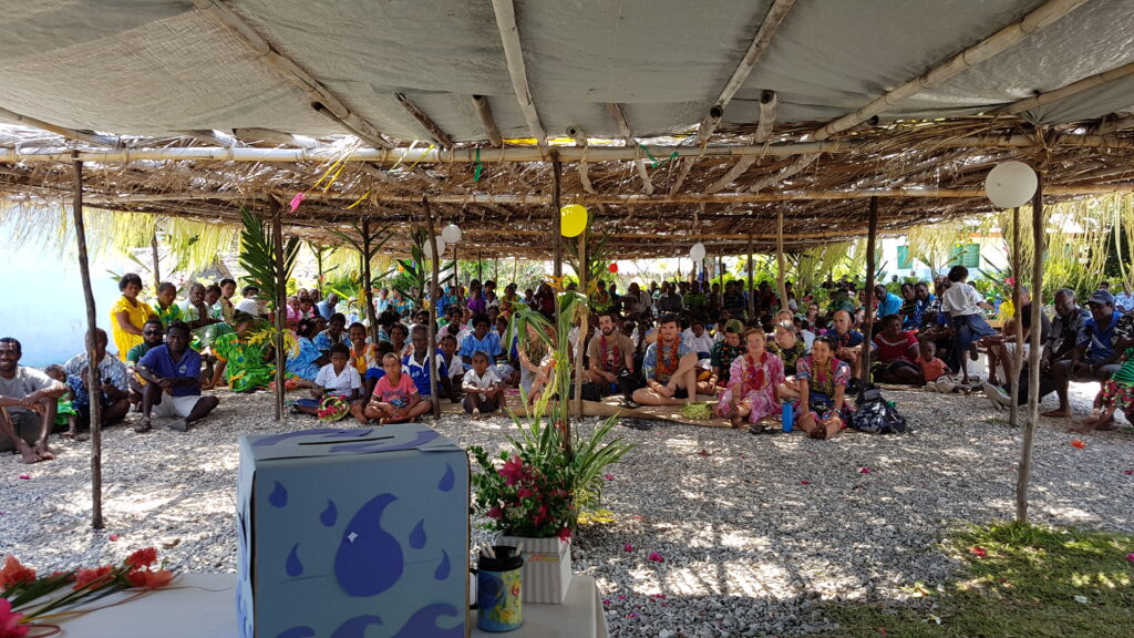 Community using sustainable water solution in off-grid location